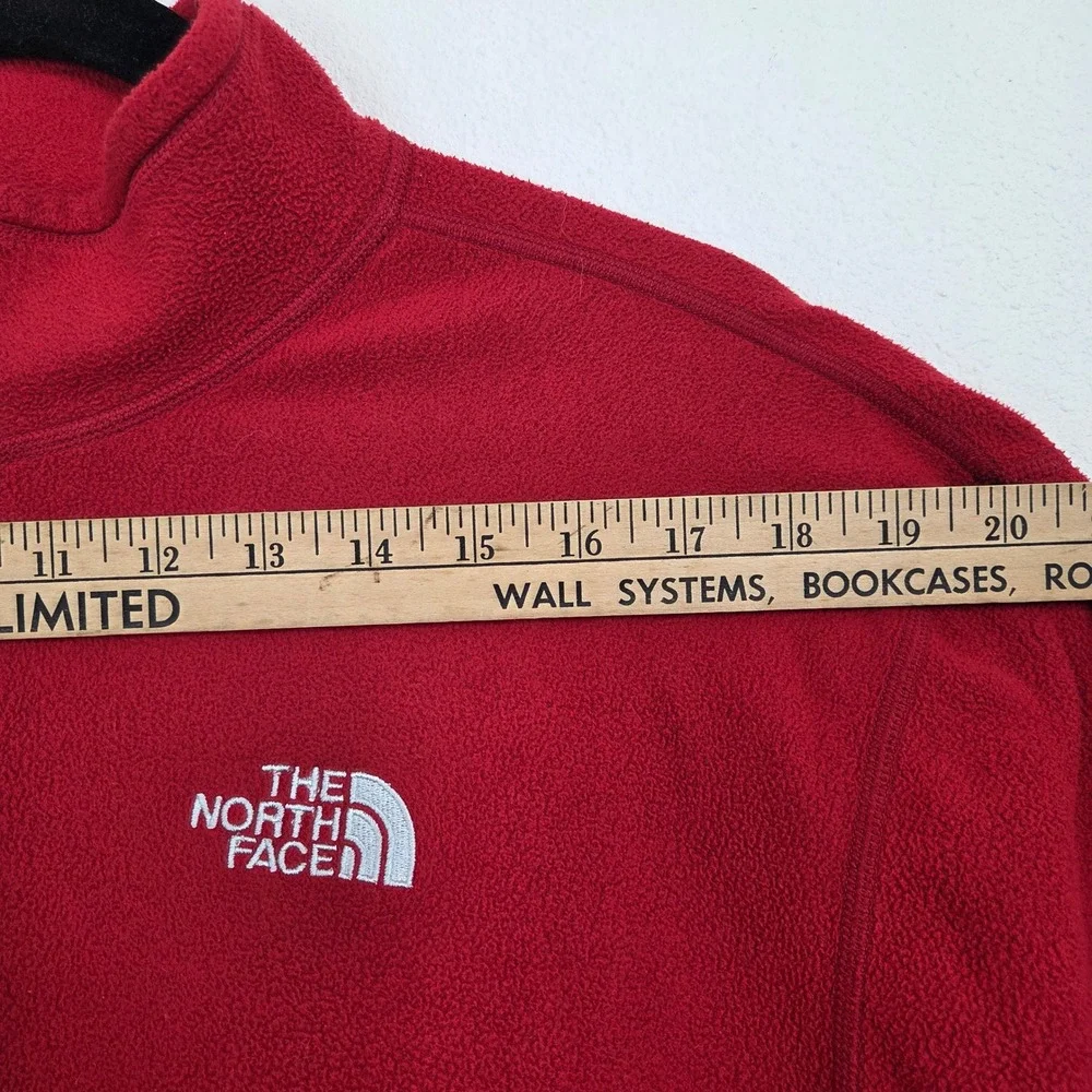 The‎ North Face Fleece Mens XL Red Quarter Zip TKA 100 Pullover Fair